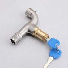 Grifos de jardín con cerradura que evitan el robo de agua y aseguran baberos al aire última intervensión, montaje en pared, llave de fregadero de acero inoxidable, lavabo de baño - 1 - Ver 4