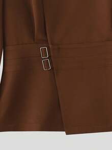 INCERUN Fashion Mens Stand Collar Button Front Long Sleeve Casual Blouse Shirt Tops - 棕色 - 查看 7
