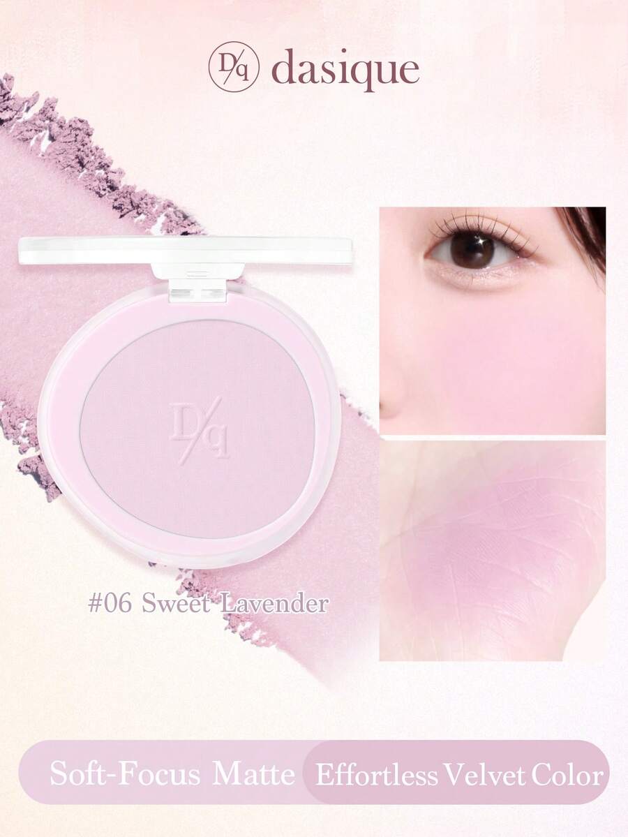 Dasique Matte Blush Palette, Highly Pigmented Long-Lasting Luminous Blush, Natural Makeup, Fashion Cosmetic Brand, Christmas Gift For Women, Essential For Weddings, Summer, Valentine's Day, Vacation - #06 Sweet Lavender - 查看 1