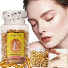 60粒羊胎素纯白精华胶囊，维生素E面部精华，深层激活肌肤，保湿滋润，改善肤色，美白提亮，抗皱抗衰老，减少皱纹，舒缓肌肤，调节肌肤，温和紧致肌肤 - 彩色 - 查看 3
