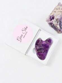 1pc Amethyst Gua Sha Facial Tools, Natural Jade Stone Guasha, Manual Massage Sticks For Jawline Sculpting And Puffiness Reducing, Scraping Massage Tool, Skin-Care Tool