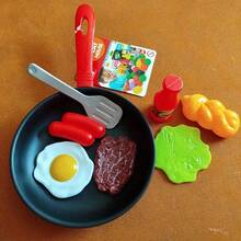 8pcs Pan & Food Play Cooking Toy Set, Kitchen Playset, Preschool Learning Educational Toys, Birthday Gift For Boys And Girls