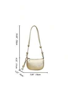 Lychee Grain Mini Handbag, Women's New Fashion Compact Daily Crossbody Bag GEHQ - 金色 - 查看 6