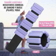 2 PCS Polainas Para Tobillos Y Muñecas,1 Lb Tobilleras Y Muñequeras De Silicona Antideslizantes Ajustables,Entrenamiento De Fuerza De Tobillo,Muñeca,Brazo Y Pierna(2lb/Par) - Morado - Ver 4