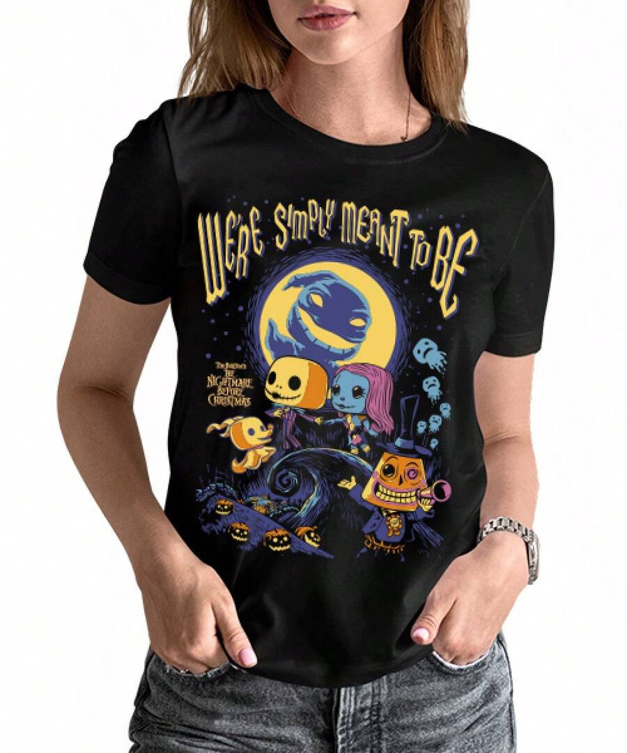 Women's T-Shirt Women's T-Shirt CAMISETA UNISEX : NIGHTMARE BEFORE CHRISTMAS - 黑色 - 查看 1