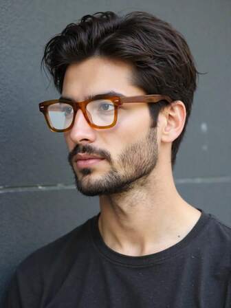 1 Pair Unisex Fashion Glasses, Small Frame Suitable For Computer, Mobile Phone, Casual, Retro Business Clear Lens Glasses