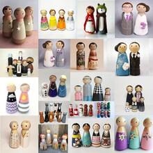 1/5pcs Unfinished Wooden Doll, Wooden Peg Doll Body, Wooden Puppet, Decorative Wooden Peg Doll, Suitable For Children DIY Art & Craft, Painting, Peg Game, Home Party Decor, Various Shapes And Sizes - 35MM - View 3
