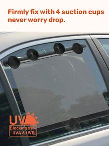 2pcs Adjustable Car Side Window Sunshade, Suction Cup Blackout Side Window Cover, Blocks UV Rays And Heat, Reduces Glare, Fits Various Car Windows, Essential For Vacation And Travel, Also Suitable For Baby Car Seats, All Seasons - Black - View 4