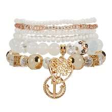 New Bohemian Style Women's Bracelet, Multi-Layer Tassel Beaded Bracelet, Elegant Accessories - Military Green - View 14