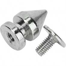 20 Piezas Punk Cone Spikes Studs, Screwback Studs Remaches Metal Bullet Spikes Studs para Ropa Leather Decoración Accesorios 8x13.5cm(8 * 13,5mm plata) - 8*13,5 mm plano - Ver 9
