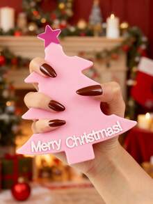 1/2pcs Christmas Tree Shaped Nail Art Display Board - Multifunctional Nail Art Photography Background, Holiday Gift, Handheld Ornament, Christmas Nail Art Decoration