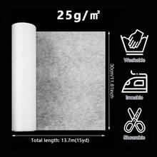 1 Roll, 11.8 Inches X 10/15/20 Yards Iron-On Fusible Interfacing, Suitable For Sewing And Crafting - Lightweight Polyester Interfacing For Garments, Bags And Home Decor - trắng - Xem 14