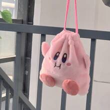 Pink Girl's Heart Star Card Bundle Pocket, Cute And Furry Clutch, Multifunctional Portable Storage Of Mobile Phone Data Cable And Lipstick, Casual Crossbody Bag For Girls, Creative Gifts - 粉紅色 - 查看 9