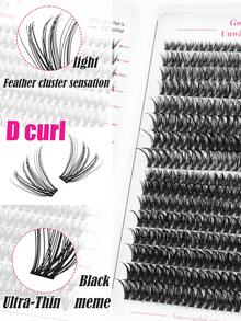 640pcs D-Curl Natural Look False Eyelashes, 20D+30D+40D+5D+60D+80D Mixed Styles, Thick Black, Suitable For Beginners, Large Capacity Lash Book, Synthetic Cartoon Classic Fake Lashes, Long-Lasting And Durable, Suitable For Daily, Party, Wedding, Christmas, Music Festival And Other Occasions - D - Xem 6