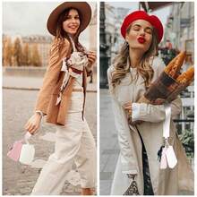 Monedero de muñeca mini (2 en 1: llavero + billetera) - Diseño desmontable de doble capa, portátil y elegante, esencial para uso al aire libre/viajes/diario - Rosa - Ver 7