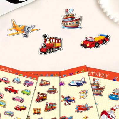 1 Pack Of 4 Diverse Modes Of Transportation Stickers Suitable For Decorating Luggage, Skateboards, Helmets, Making Accounts, Phone Cases, Computers ﻿