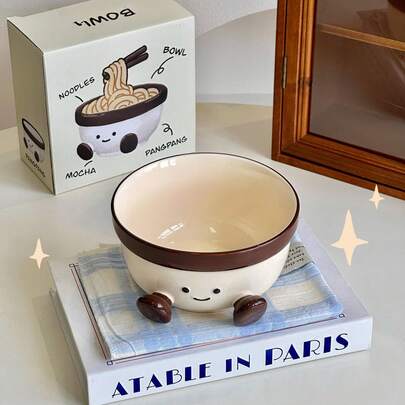Handmade 3D Foot Ceramic Bowl, Underglaze Craftsmanship, Suitable For Ramen, Rice, Salad, Soup, Noodles, Daily Use, Home, Restaurant, Afternoon Tea, Suitable As Gift, Holiday Gift