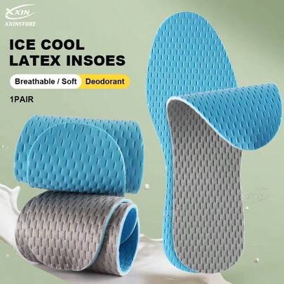 1 Pair Unisex Versatile Soft, Shock-Absorbing, High-Elasticity, Breathable Latex Insoles, Suitable For Running Shoes And Sports Shoes | Fashionable Insoles