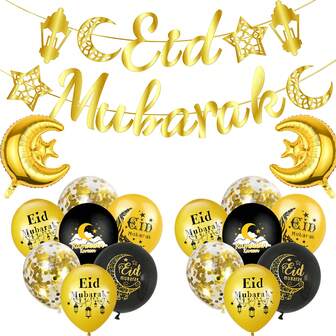 1p/5p/10p/27pcs Eid Mubarak Latex Balloon Ramadan Kareem Decoration Air Globos Ramadan Mubarak Festival Party Supplies