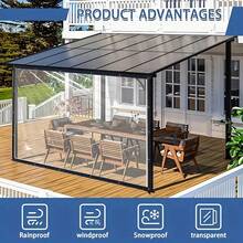 Heavy Duty Clear Plastic Tarp With Grommets Windproof And Snowproof Outside Patio Henhouse Porch Gazebo Plant Garden Tarpaulin Outdoor Protection For Camping Skylights Gazebo Event Organizers - 200x200cm - View 4