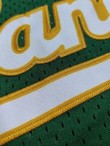 KTYSDE 男士24号绿色复古棒球衫，奥克兰刺绣字母，宽松V领短袖套头运动衫，适合日常休闲穿着、街头服饰、棒球、高尔夫训练，球迷礼物，春季款 - 綠色 - 查看 4