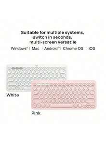 Logitech K380無線鍵盤 超長續航 即連即用 人體工學設計 平板筆記本手機通用 輕巧便攜 - 白色 - 查看 4