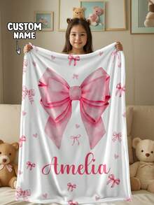 1pc Customized Personalized Blanket, Text Blanket, DIY Blanket, Patterned Blanket, Memorial Blanket. Tapestry, Photo Portrait Blanket Design, Suitable For Girls, Boys, Adults, Valentine's Day, Lightweight, Baby Blanket, Personalized Blanket, Personalized Photo Blanket, Personalized Throw Blanket, Personalized Baby Blanket