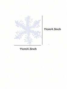30个圣诞白色雪花装饰品，塑料闪光雪花装饰品，适用于冬季圣诞树装饰，尺寸各异，工艺雪花 - 白色 - 查看 4
