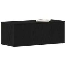 Meuble TV vidaXL avec tiroir, chêne noir, 80 x 34 x 30 cm, bois d'ingénierie - Camel - Voir 3