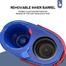 3 Pack Mop Replacement Heads For O-Ceda RinseClean Spin Mop, Microfiber Spin Mop Refills, Easy Cleaning Mop Head Replacement Refill - Xanh và trắng - Xem 4