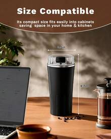 Electric Coffee Grinder, CoffeeBean And Spice Grinder,300w Powerful Power Portable With Heavy-DutyStainless Steel Grind Blades - 黑色 - 查看 8