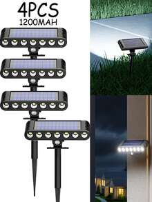 1/2/4pcs 7LED Solar Path Lights, Multifunctional Detachable Garden/Wall Lights With 1200mAh Rechargeable Battery, Solar Panel, Adjustable Lighting Modes For Garden, Yard, Pathway, House, Camping - 2025 Upgraded Laser Lights - 7LED-white Light - View 13