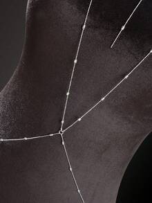 1 chiếc dây đeo ngực/dây đeo thân/dây đeo eo nhiều lớp màu bạc gợi cảm dành cho nữ, phụ kiện trang sức cơ thể. - Bạc - Xem 5