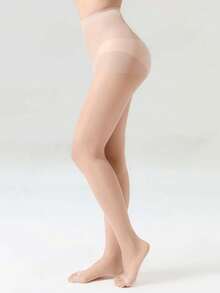 1双/2双装 女士性感露趾透明连裤袜，百搭紧身打底裤 - 杏色 - 查看 12