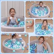 100pcs Ball Pit Balls For Baby And Toddler Phthalate Free Crush Proof Plastic - Multicolored Pit Balls In Reusable Play Toys For Kids With Storage Bag - White, Blue, and Green - Stars, Balls, Sticks - View 4