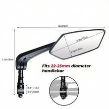 1 Pair Adjustable Rotatable Skateboard Rearview Mirrors - 3 Colors (Yellow/Red/White) Handle Mirrors, Clear Vision - Perfect Accessory For Electric Scooters, Bicycles And Cycling - Black - View 2
