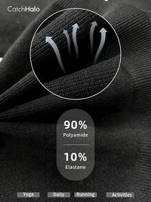 1件装加大码无缝罗纹中等支撑运动文胸，黑白撞色，四向弹力超柔软面料，宽U型后背圆领配白色滚边，无钢圈减震防下垂，四季皆宜，适合健身、跑步、网球等运动，女士修身运动休闲文胸，夏季 - 黑色 - 查看 9