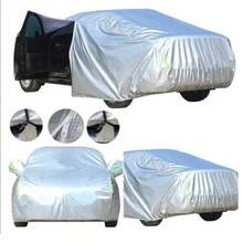 Cubierta para Auto Impermeable, Funda de Coche Anti-UV con Cremaller, Bolsa De Almacenamiento y Tira Reflectante, Cubierta para Automovil Universal Antiarañazos Y Antipolvo Completa - Plateado - Ver 2