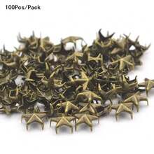 50/100pcs/Pack Metal Silver Star Rivets DIY Clothes Shoes Bags Handmade Clothing Accessories Punk Leather Studs Spikes Spots Nails Head Buttons