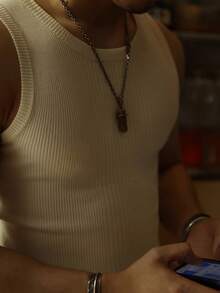 Chaleco de punto acanalado de hombre, otoño e invierno