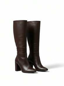 Women Mid-Calf Boots - 咖啡棕 - 查看 2