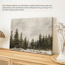 1pc Winter Wonderland Vintage Canvas Wall Art - Vibrant Leaf Pattern Retro & Art Deco Print, Framed/Unframed Horizontal Home Decor For Living Room, Office & Hotel Gifts - Multicolor - View 19