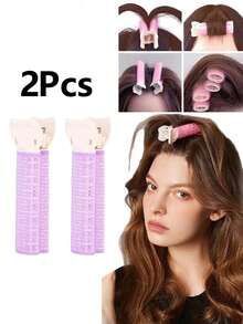 2pcs Hair Fiber Clips, Used To Increase Root Volume, Slouchy Hair Clips, Premium Hairstyling Tool/Curling Iron Accessory, No-Heat Curling, Increase Hair Volume, No-Heat Styling Tool, Premium Hairstyling Slouchy Hair Clips (Not For Direct Curling, Only For Fixing Hairstyles) - Multicolor - View 10