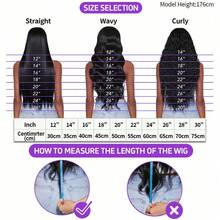 200 Density 13x4 Transparent HD Lace Frontal Wigs Human Brazilian Hair 34Inch Natural Black Long Straight Hand Weaves Blended Human Hair Pre Plucked Hairline & Pre-Bleached Invisible Knots Suitable For To Wear On Daily Or Holiday Occasions Wig - Natural & Black - View 11