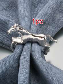 1个逼真马形餐巾环，锌合金动物系列餐巾架，适用于宴会派对餐桌装饰 - 彩色 - 查看 9