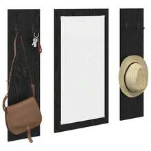 Wall-Mounted Coat Rack Wall-Mounted Black Oak 96 X 1.5 X 90 Cm - 黑色 - 查看 4