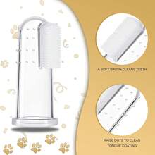 10-Piece Dog Toothbrush Sets, Thumb-Shaped Dog Toothbrush, Puppy Dog Toothbrush, Dog Toothbrush With Silicone Bristles And Thick Silicone Layer, Transparent, Suitable For All Pets - Clear - View 3