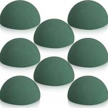 2片/8片装球形花泥，圆形花泥，绿色人造植物花泥，适用于婚礼装饰花泥，仿真花球形花泥，适合园艺、婚礼庆典、插花、吸水海绵泡沫、春季插花和DIY手工。边角略微凹陷，介意者请勿购买。 - 半球 - 查看 7