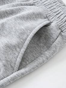 mini bala 男童宽松口袋休闲基本款抽绳运动裤 - 淺花灰 - 查看 10