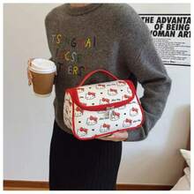 1个手提化妆包，半结构化多功能大容量化妆盒，可爱卡通洗漱包 - 彩色 - 查看 2